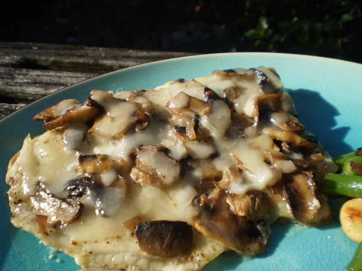 Fish Gratin With Button Mushrooms