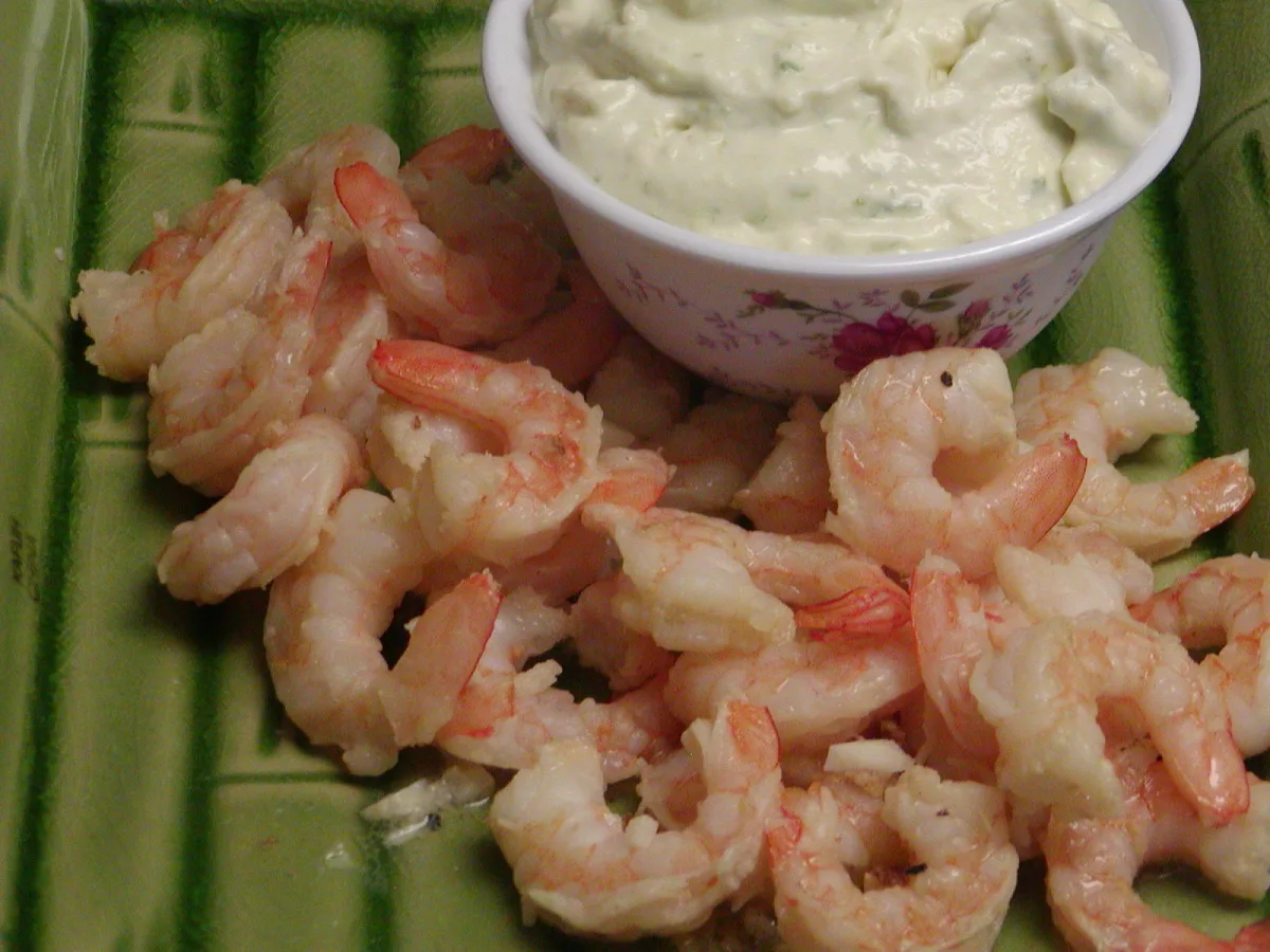 Garlic Shrimp With Wasabi Mayonnaise