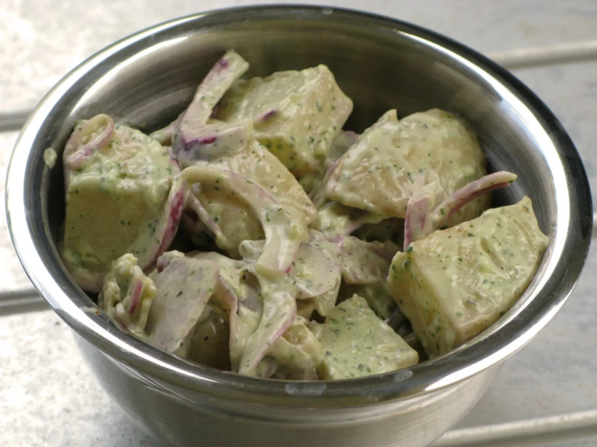 Garlicky Cilantro Roasted Potato Salad