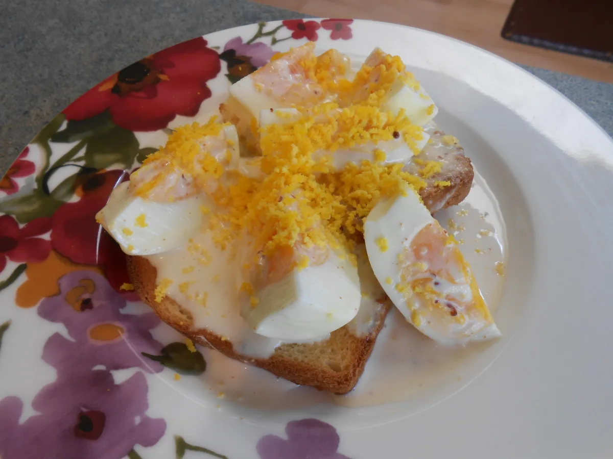 Golden Eggs in Creole Cream Sauce