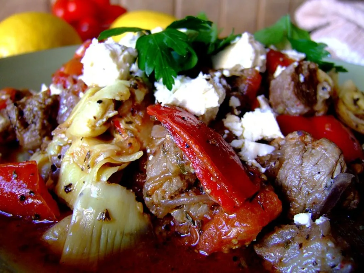 Грецька баранина з овочами