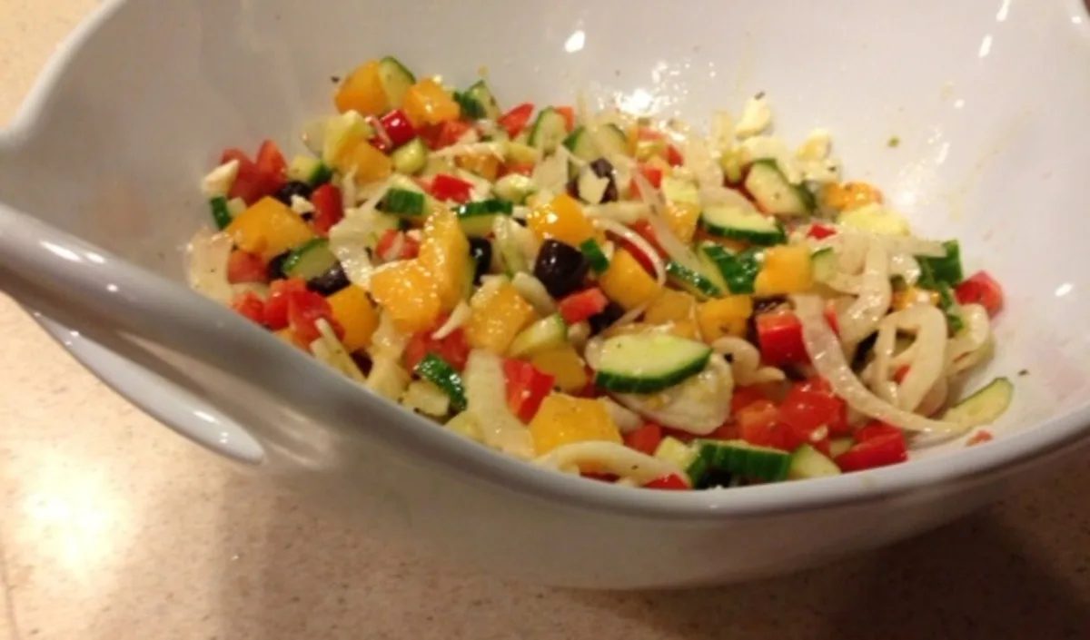 Greek Salad With Shaved Fennel