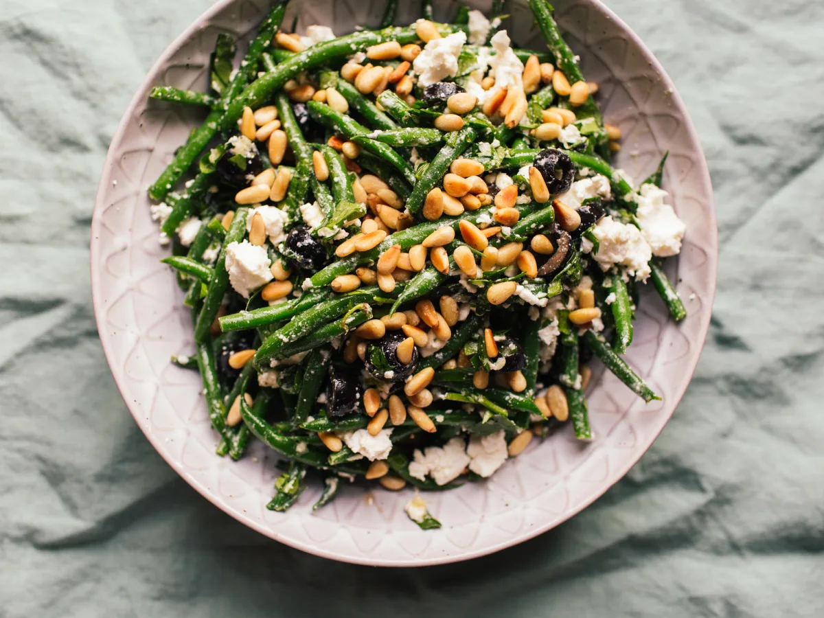 Green Bean Salad With Pine Nuts and Feta