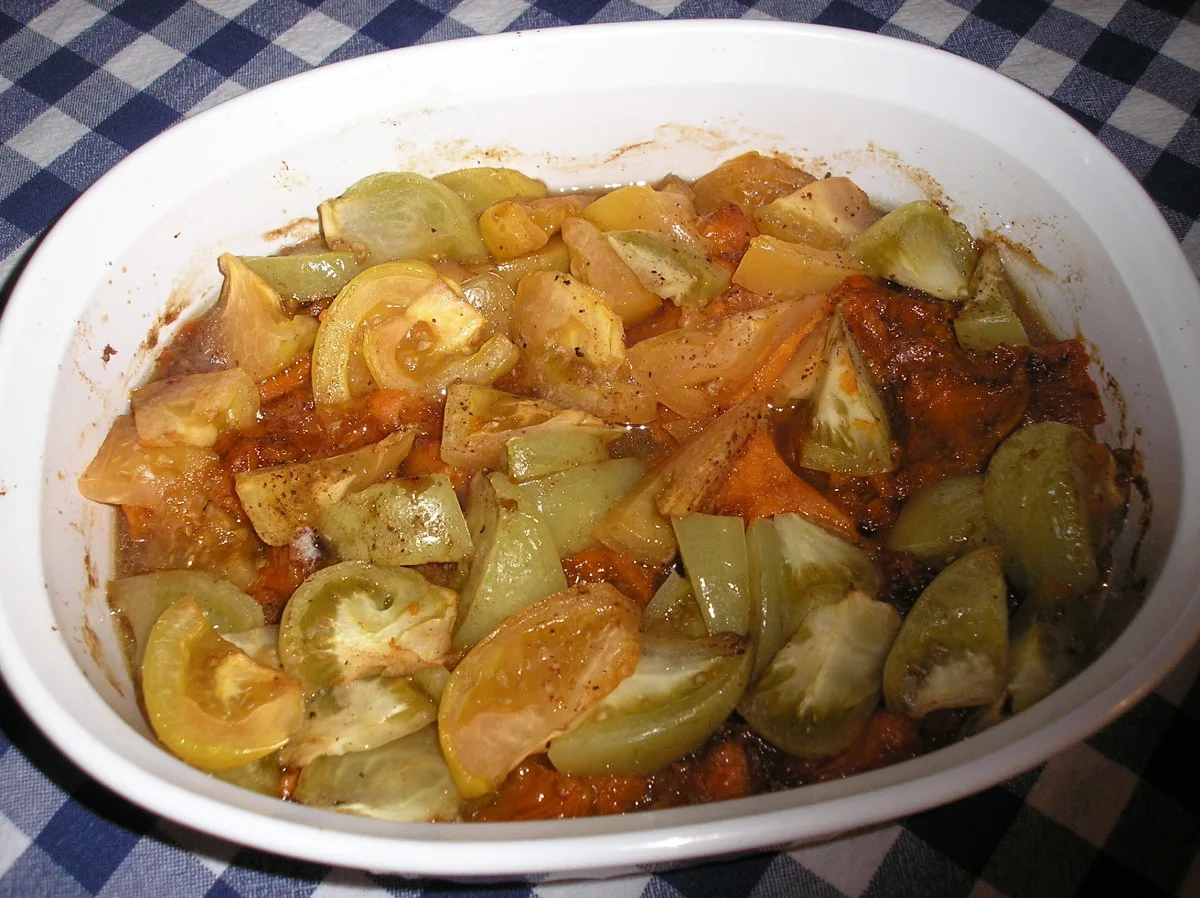 Green Tomato Sweet Potato Bake