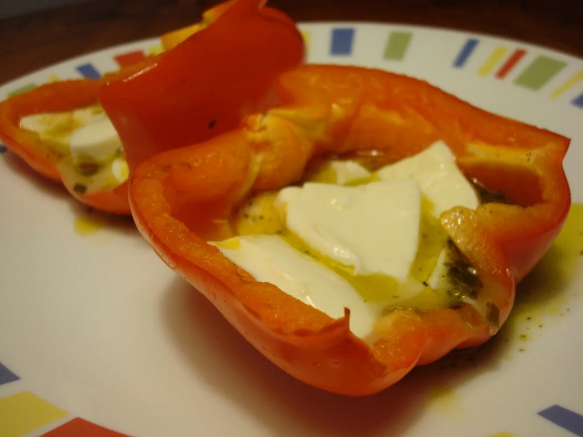 Grilled Pesto Red Bell Peppers