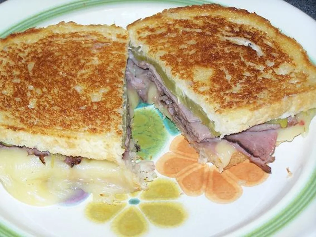 Grilled Roast Beef and Melted  Pepper Jack Cheese Sandwich