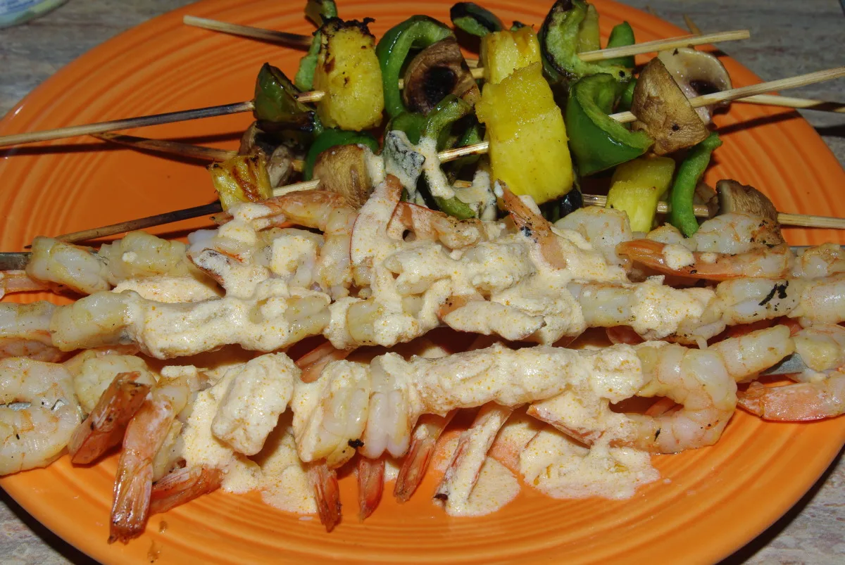 Grilled Shrimp With Spicy Lime Cream