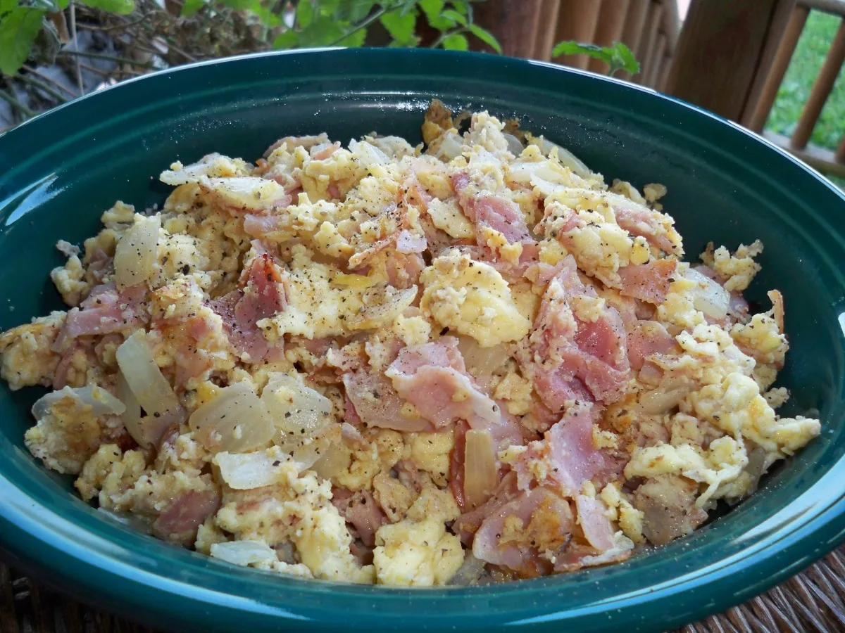 Ham and Eggs With Parmesan