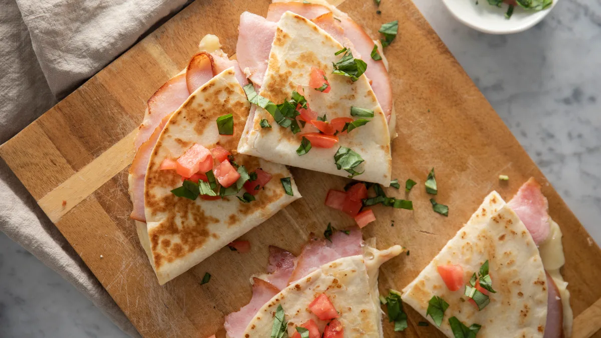 Ham and Swiss Quesadilla