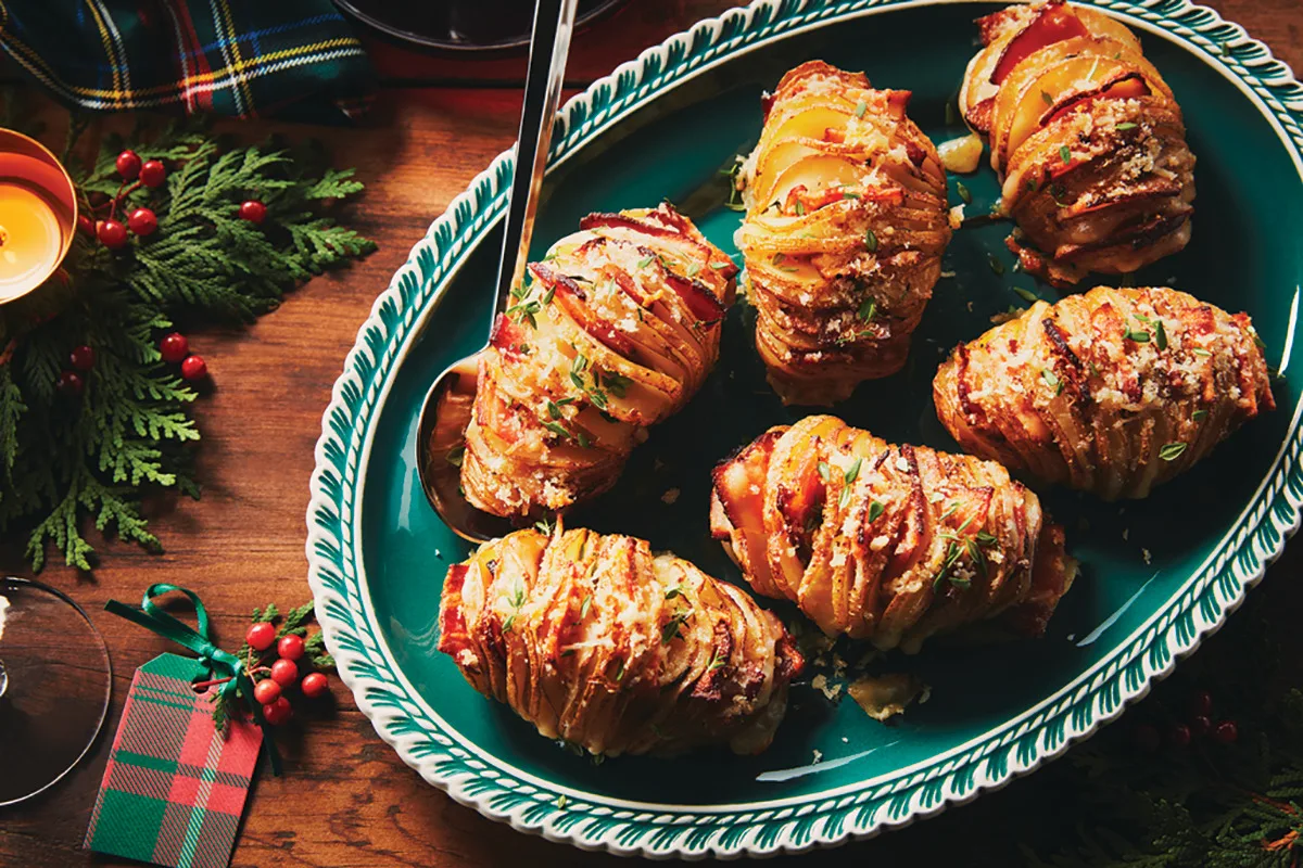 Hasselback Potatoes Stuffed With Cheddar and Bacon