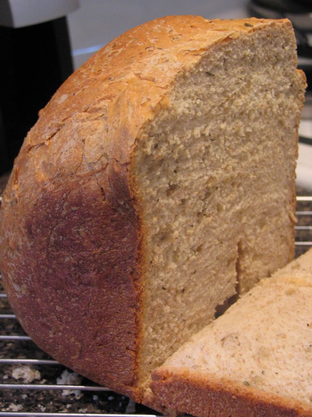 Herby Sunflower Crunch Wheat Bread ( Breadmaker 1 1/2 Lb. Loaf)