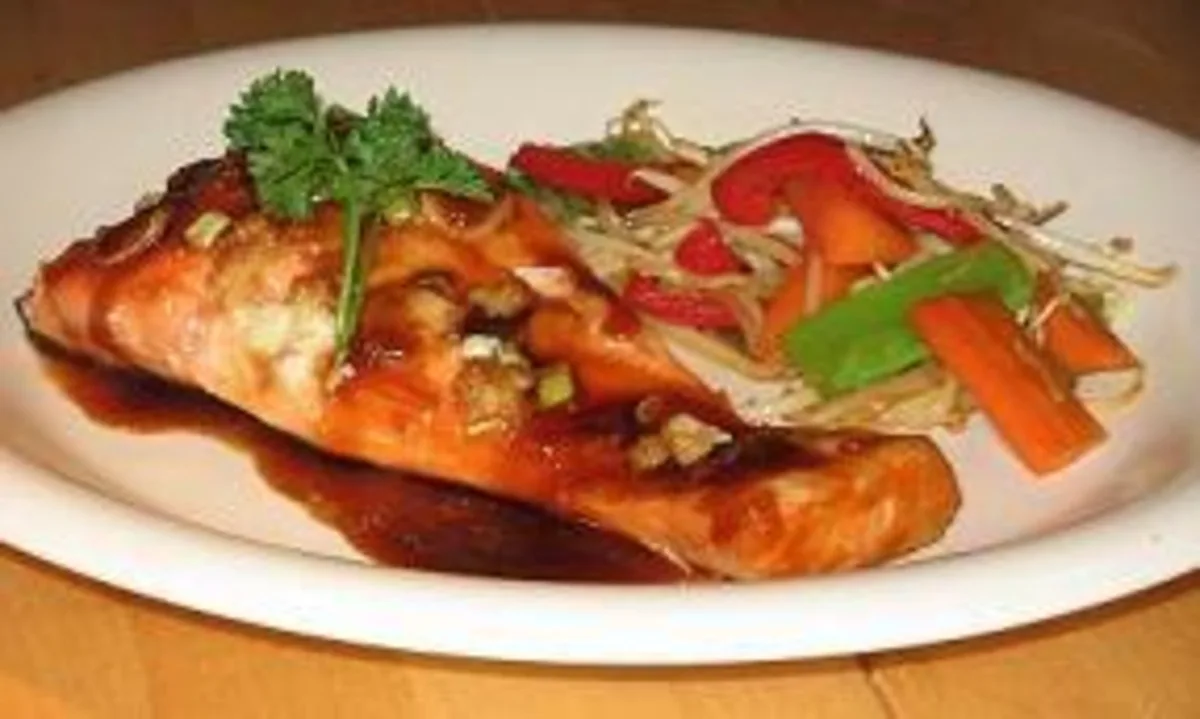 Hoisin Salmon Fillets With Stir Fry Vegetables