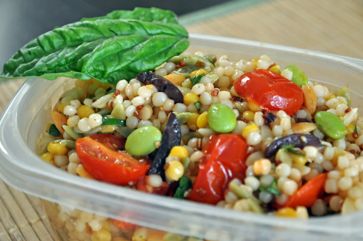 Israeli Couscous Salad With Roasted Cherry Tomatoes