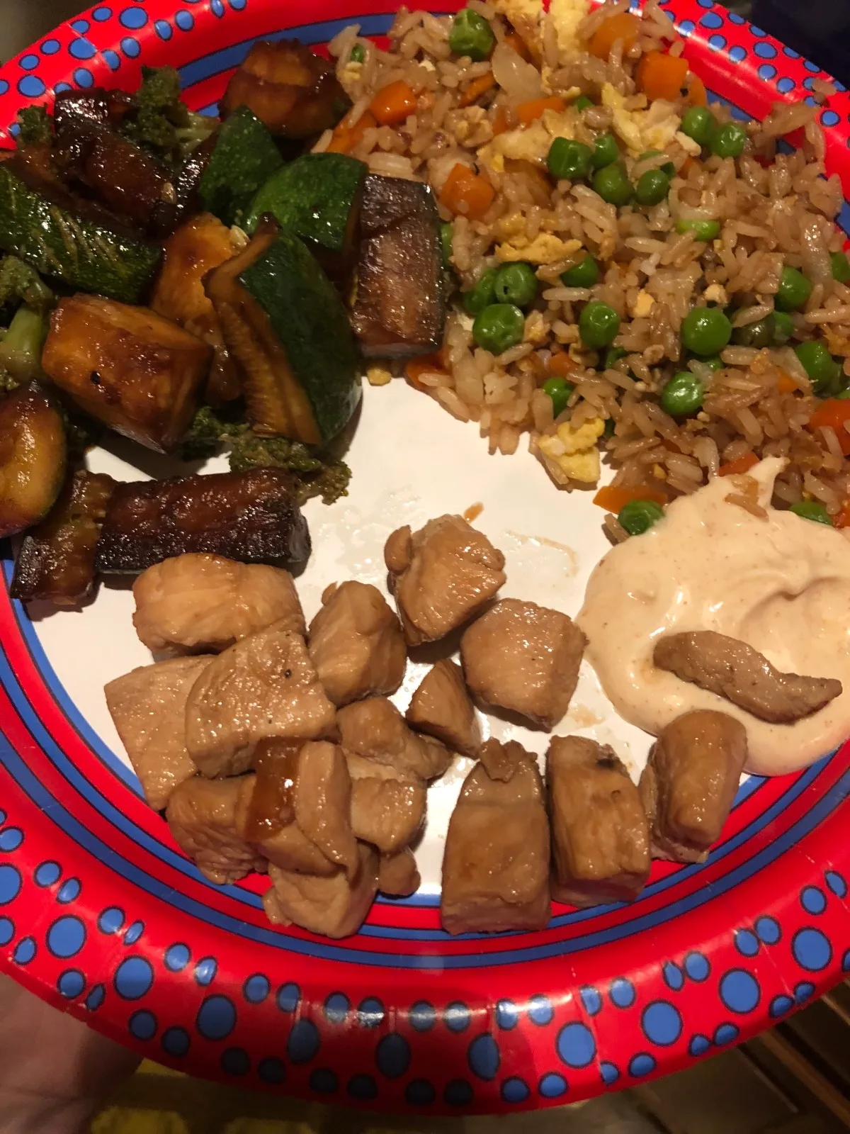 Japanese Steakhouse Hibachi Chicken and Steak With Vegtables