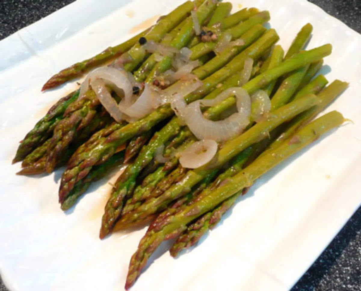 Julia Child's Asparagus Simmered in Onions, Garlic, and Lemon