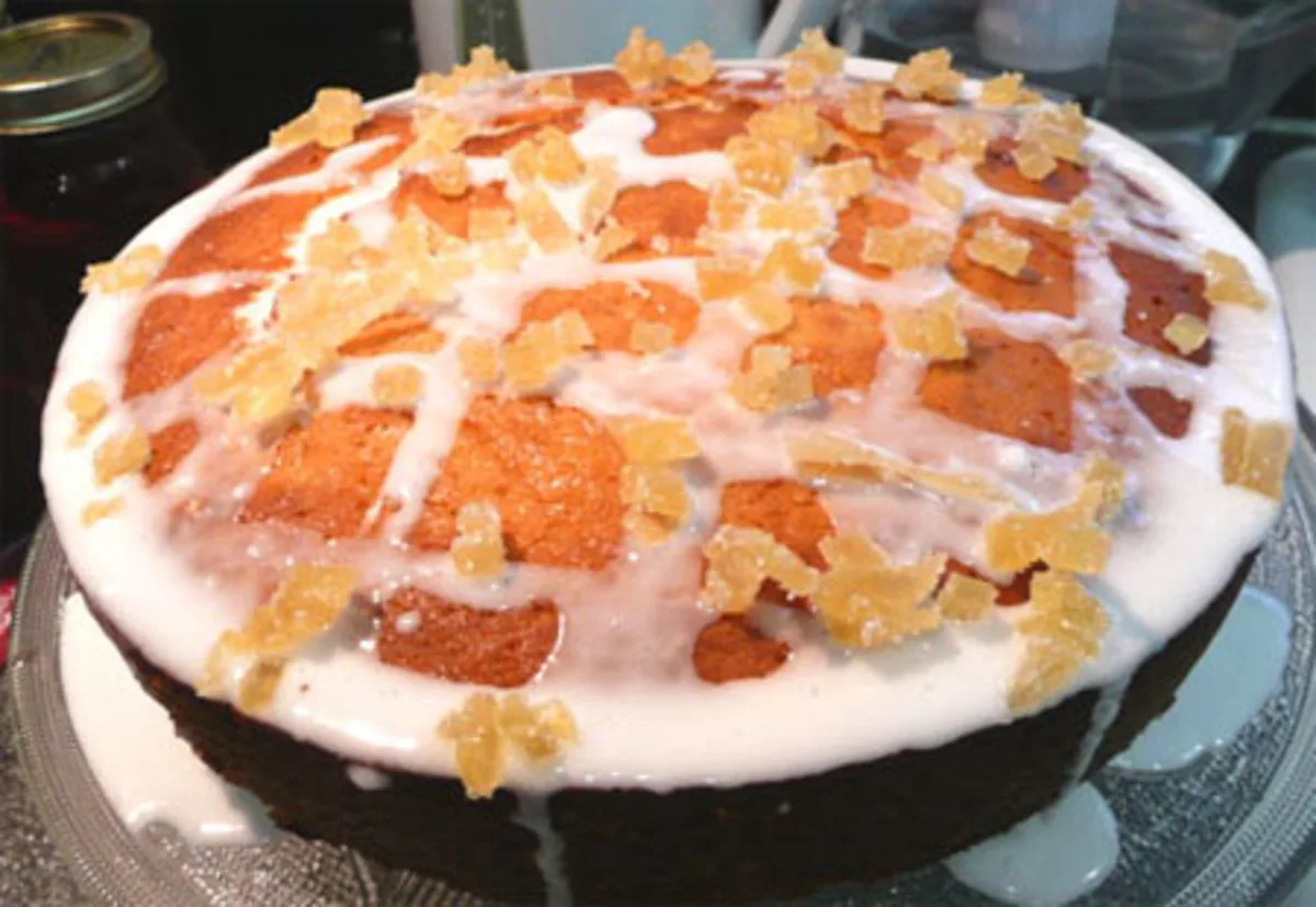Lemon Ginger Oatmeal Cake W/Cranberries