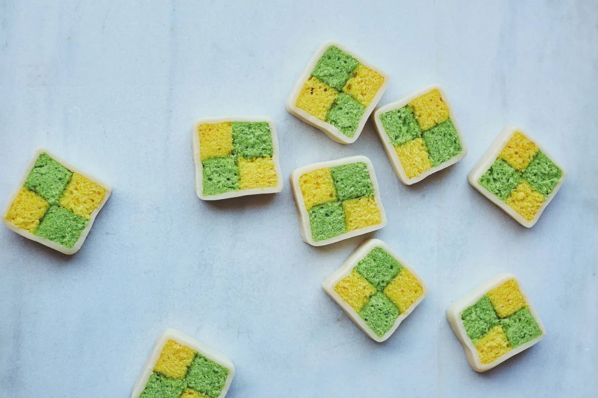 Lemon & Lime Battenberg from Crave