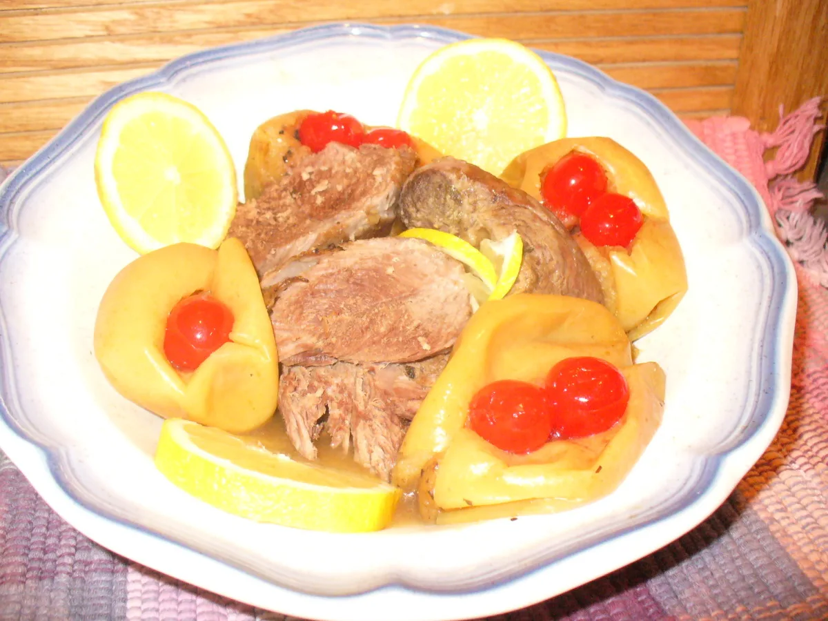 Marinated Leg of Lamb Cooked With Lemon & Apple Juice