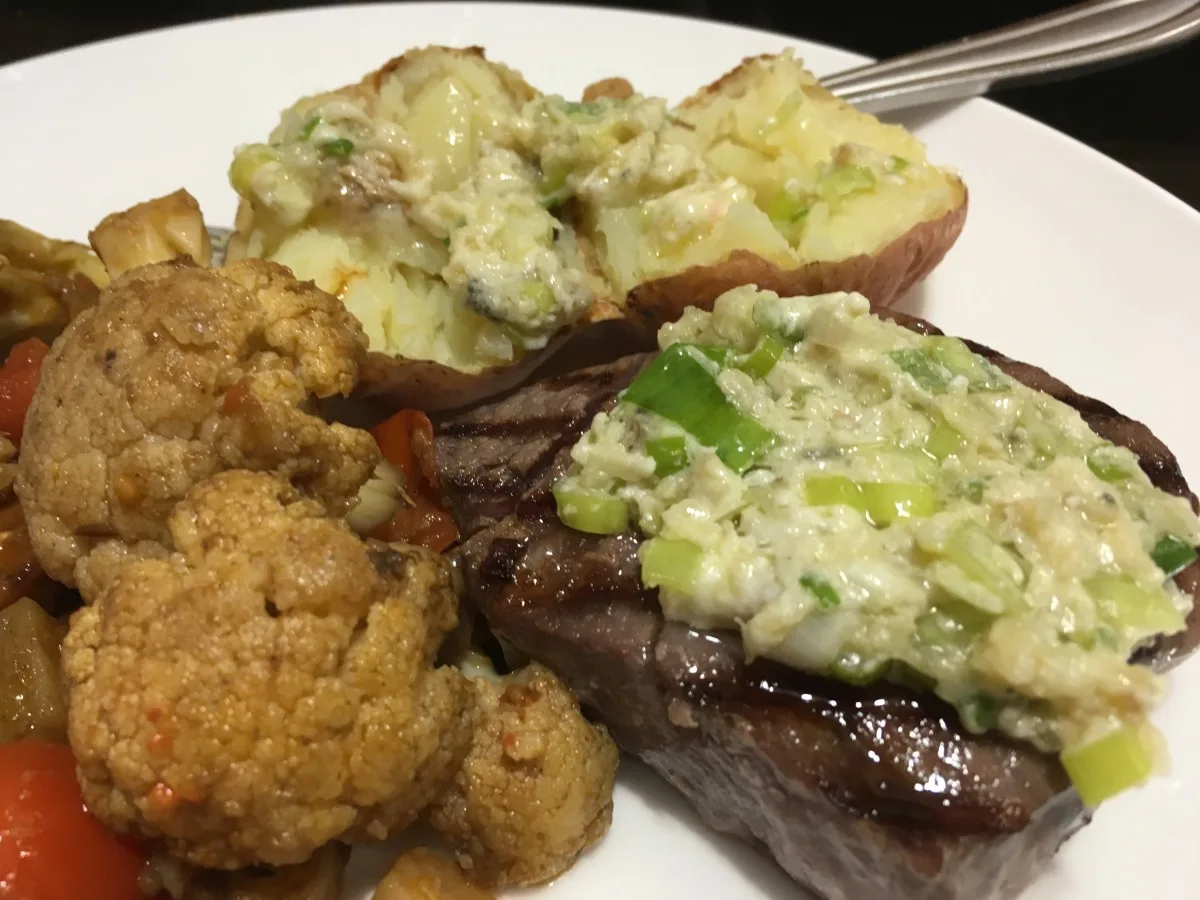Marinated Steak With Blue Cheese