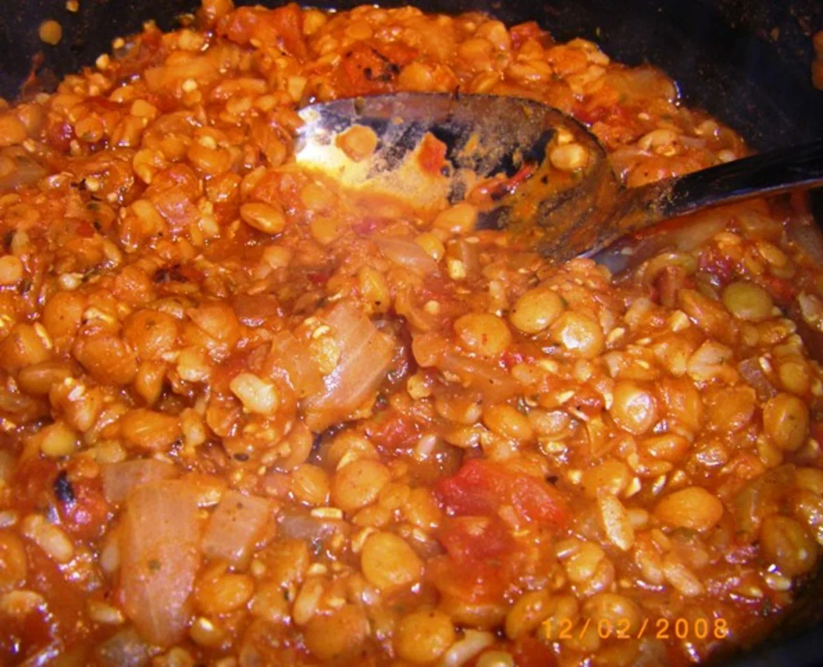 Мексиканський коричневий рис з чечевицею