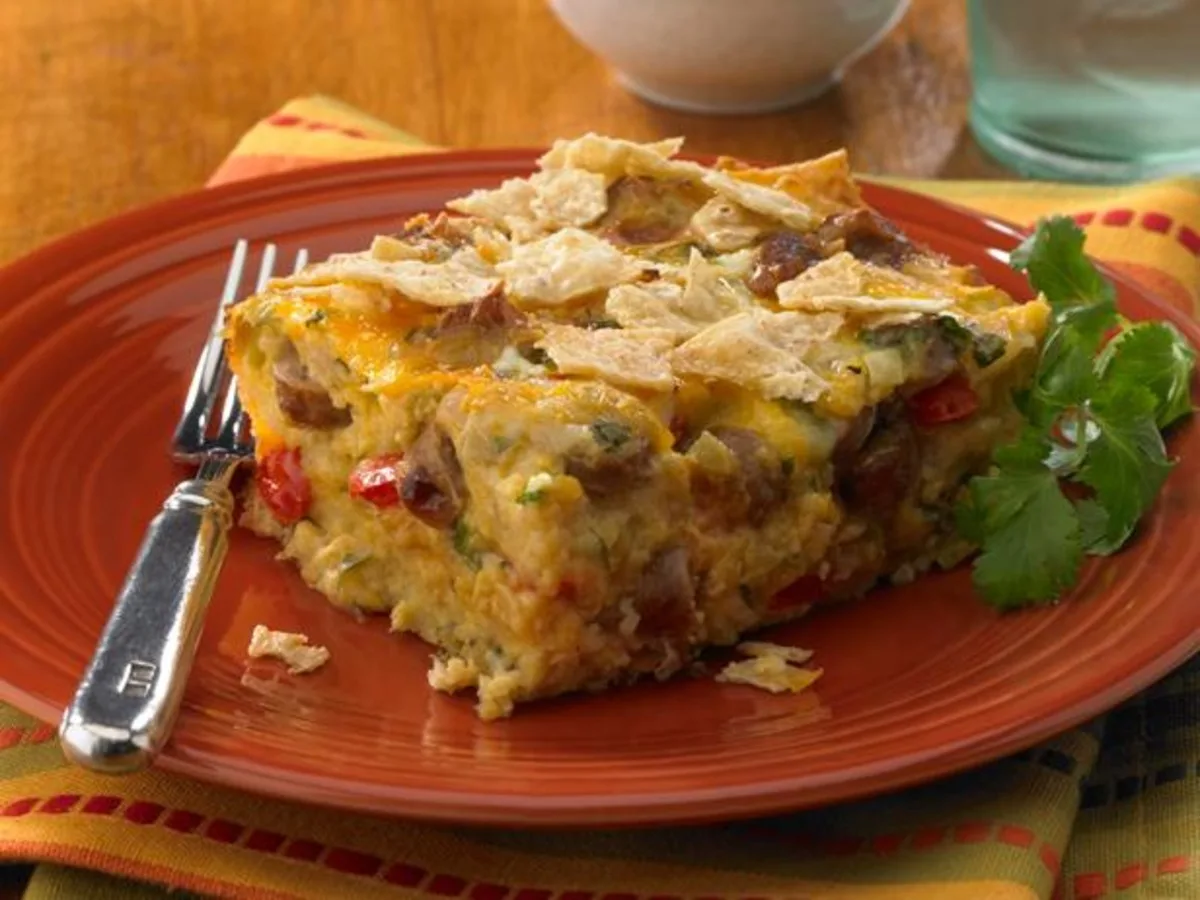 Mexican Tortilla Breakfast Casserole