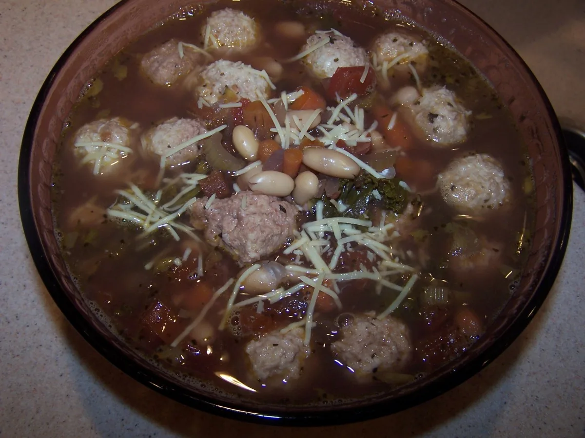 Minestrone With Chicken Meatballs