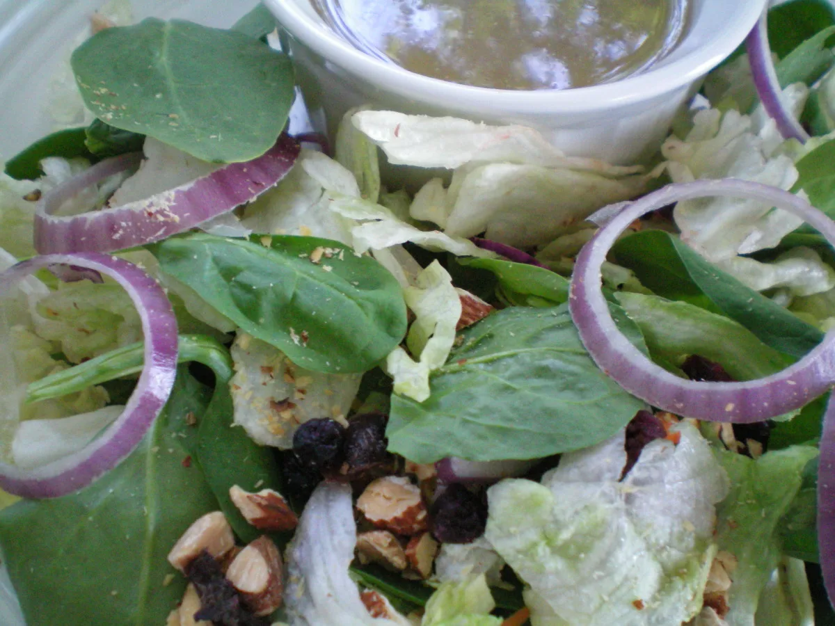 Mixed Greens with Dried Cranberries and Toasted Pecans