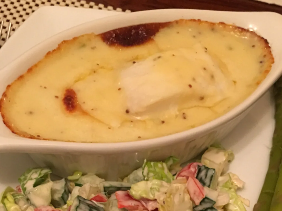 New England Baked Cod in Cheese Sauce