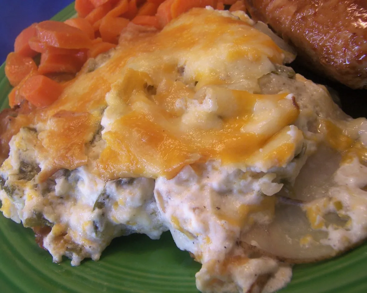 New Mexican Potatoes Au Gratin