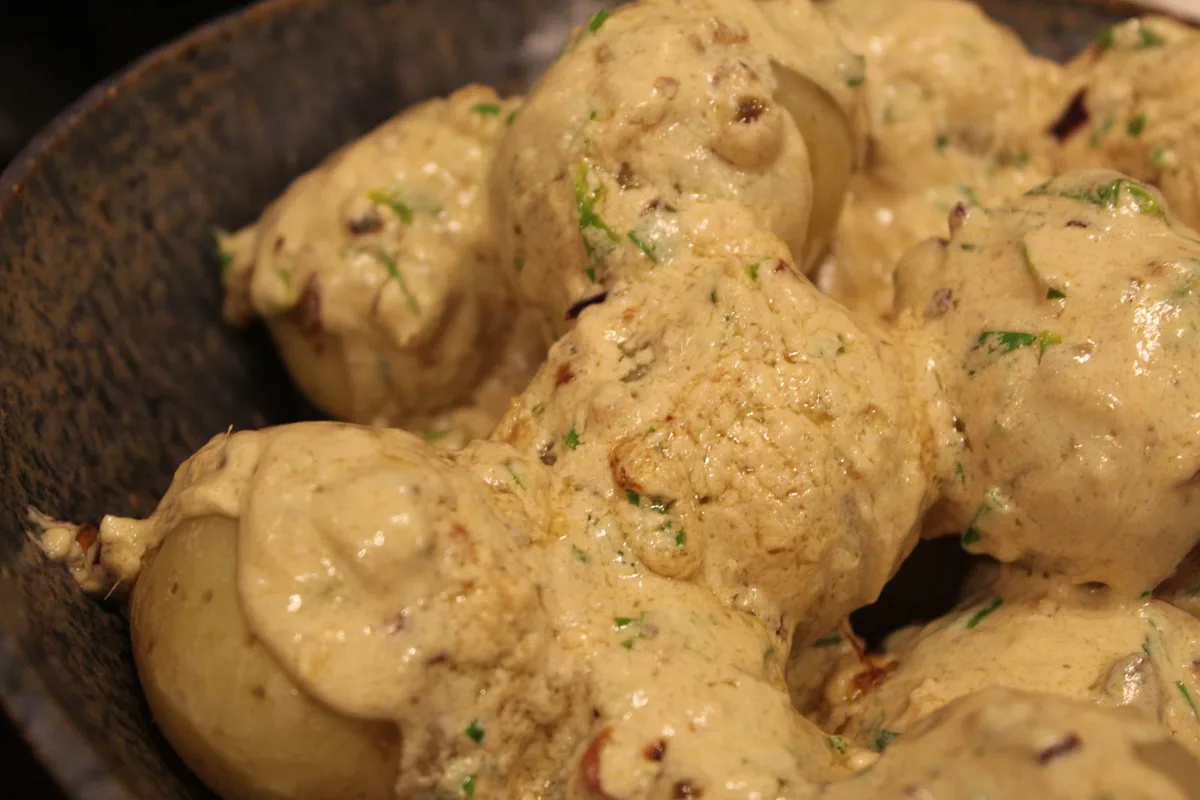New Potatoes and Anchovy Sauce