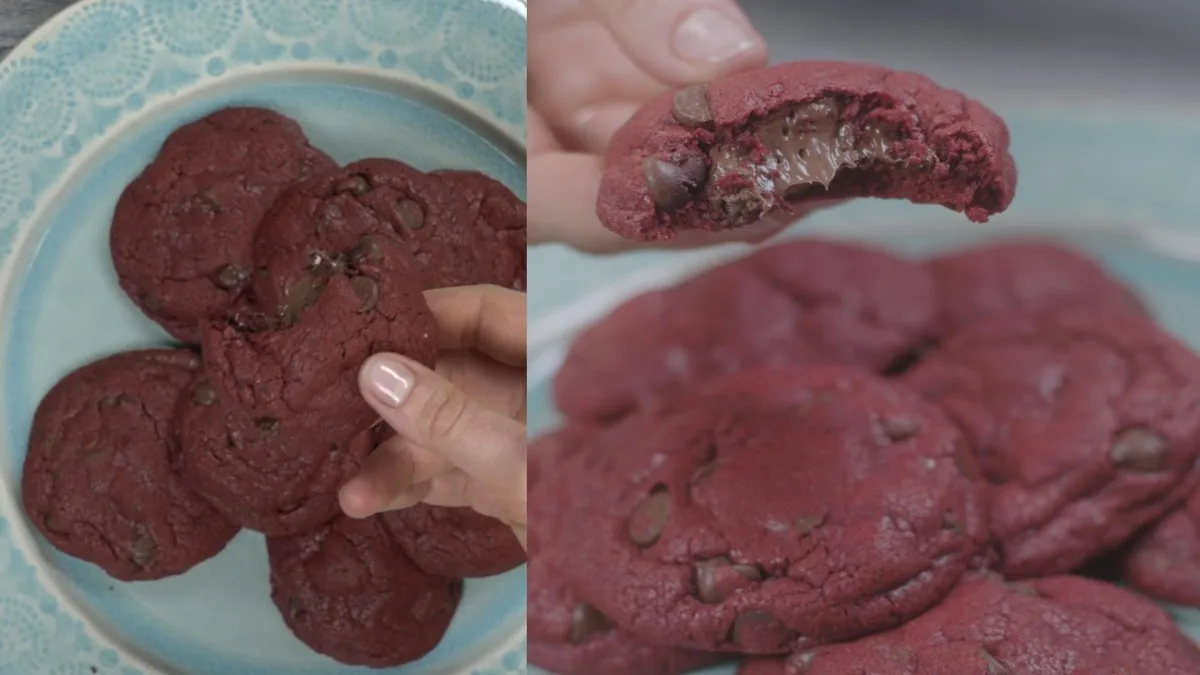 Nutella-Stuffed Red Velvet Cookies