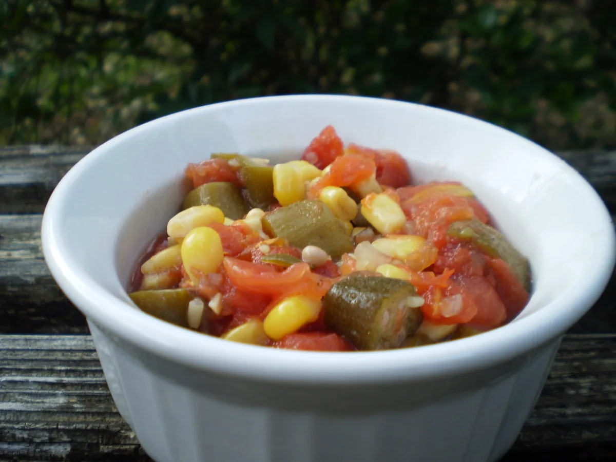 Okra, Corn, and Tomatoes