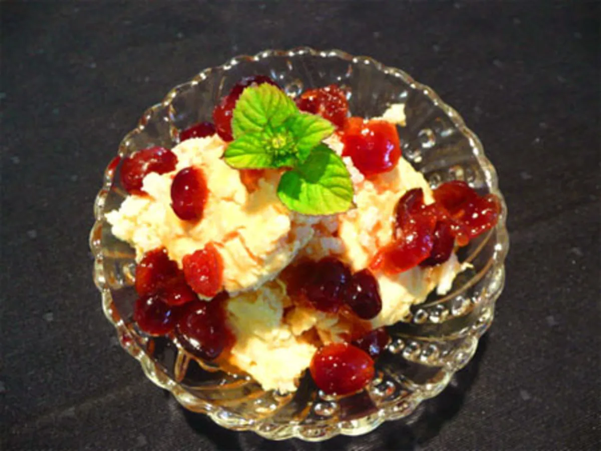 Orange Rice Pudding With Minted Orange/Cranberry Glaze