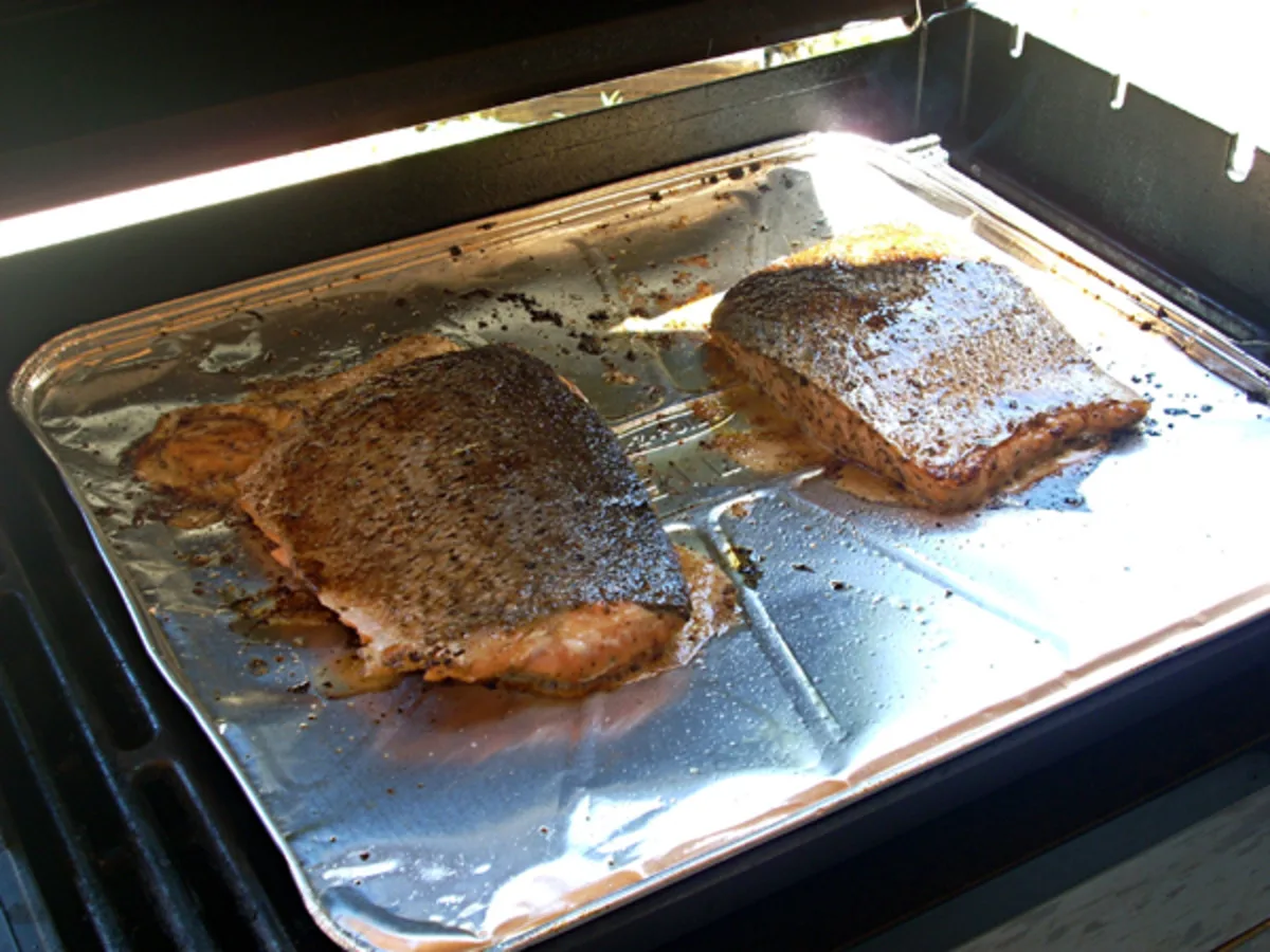 Oven Liner Grilled Salmon