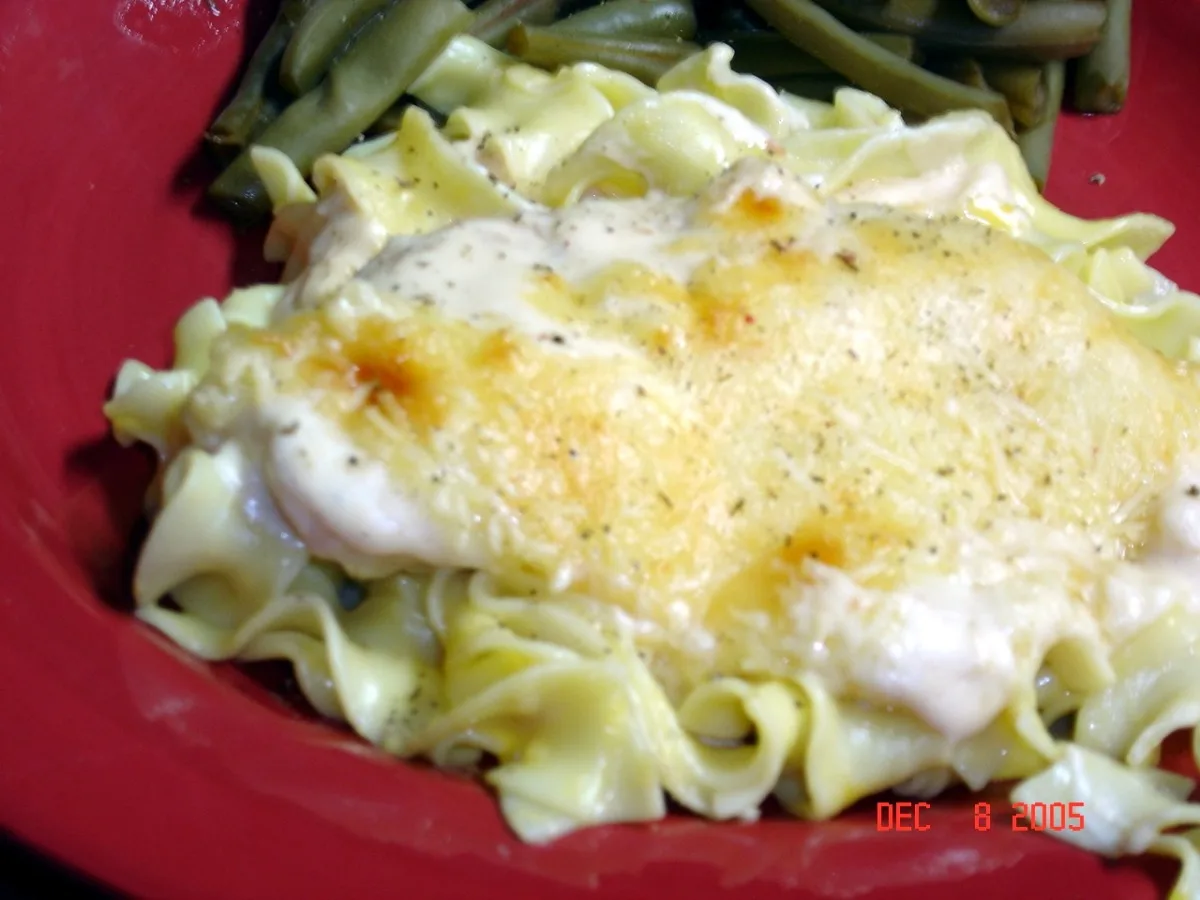 Parmigiana Thighs with Creamy Noodles