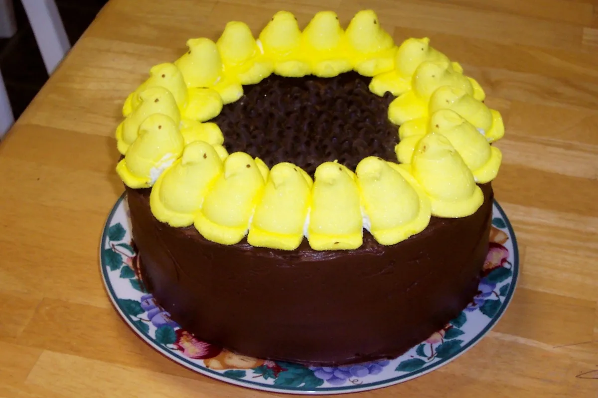 Peeps Sunflower Cake