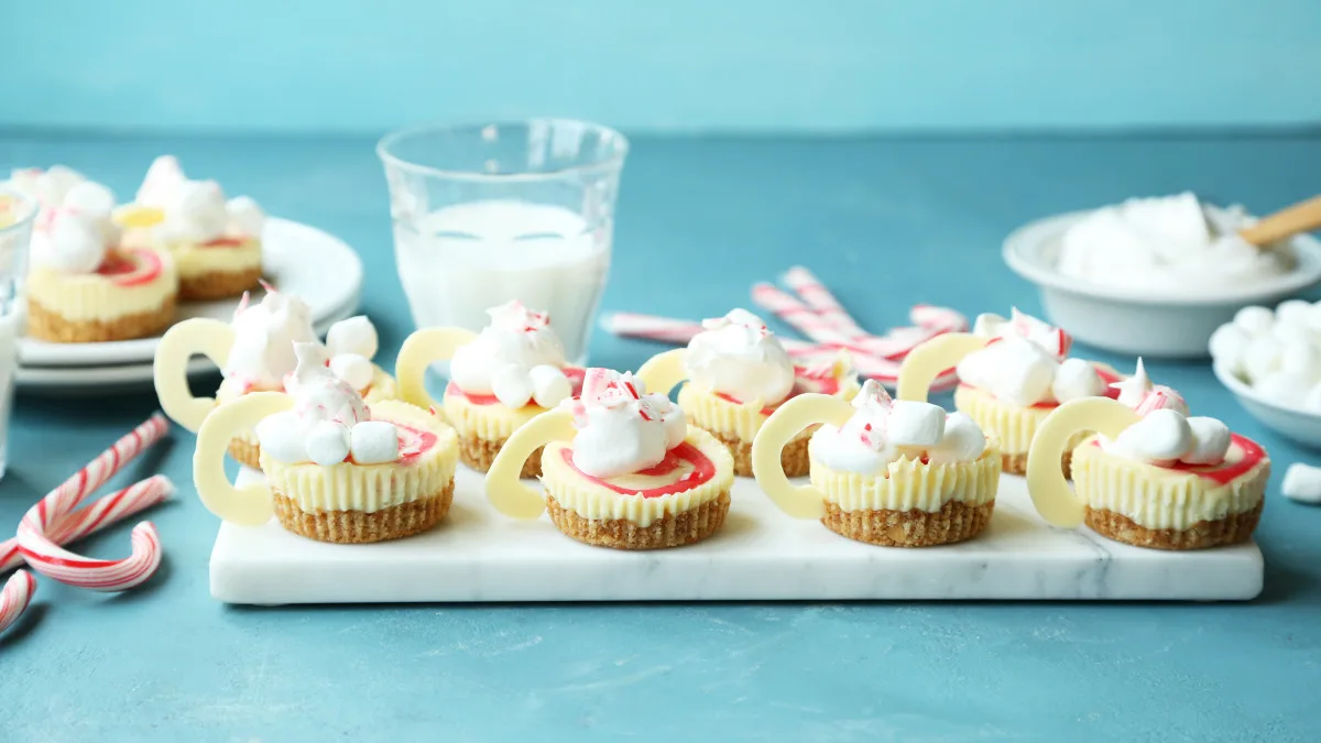 Peppermint White Mocha Cheesecakes