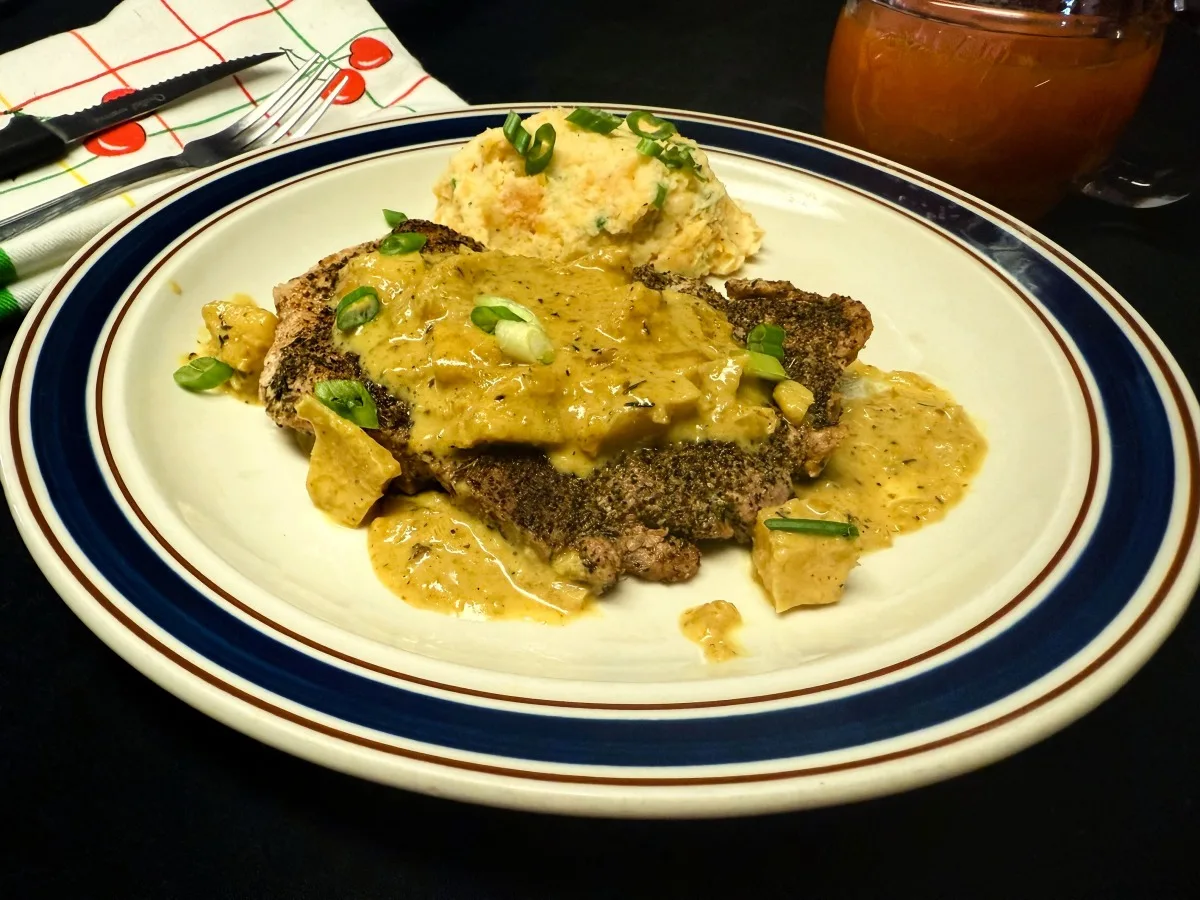 Pork Chops With Curried Apple-Onion Sauce