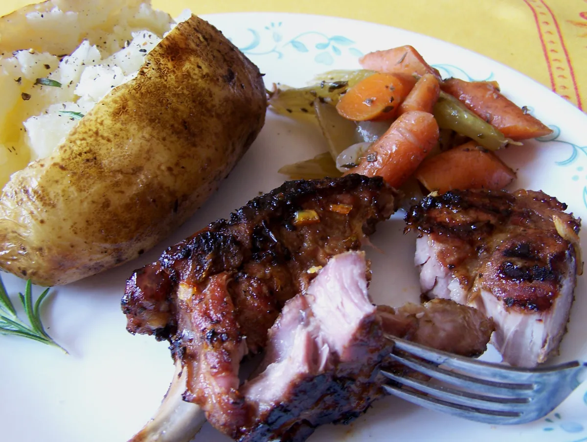 Pork Loin Rib Ends Seared, Braised and Glazed