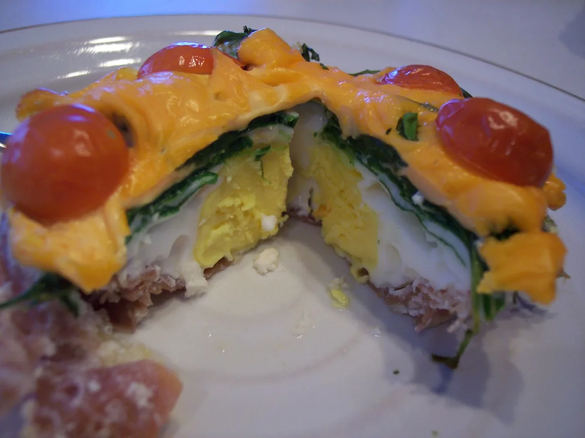 Prosciutto, Spinach, and Egg Pies