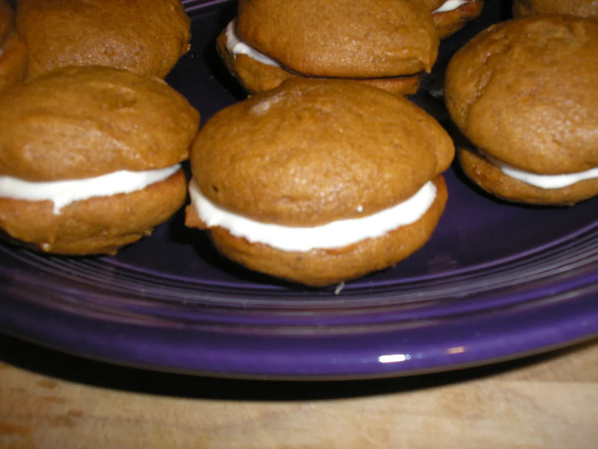 Pumpkin Whoopie Pies With Cream-Cheese Filling