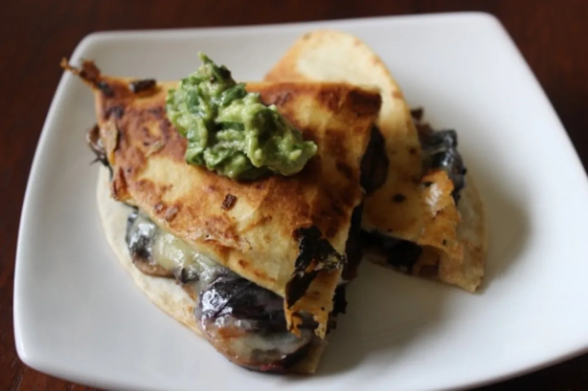 Red Chard and Mushroom Quesadillas