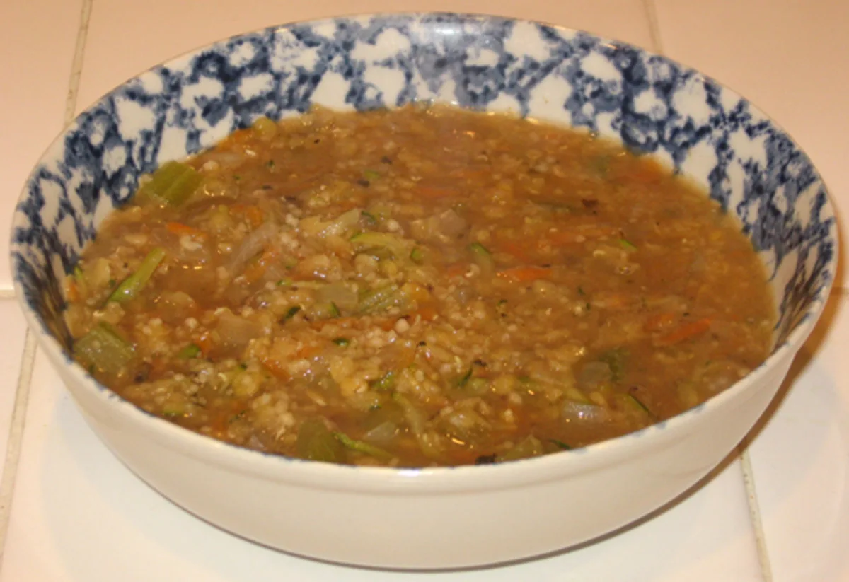 Red Lentil, Zucchini & Couscous Soup