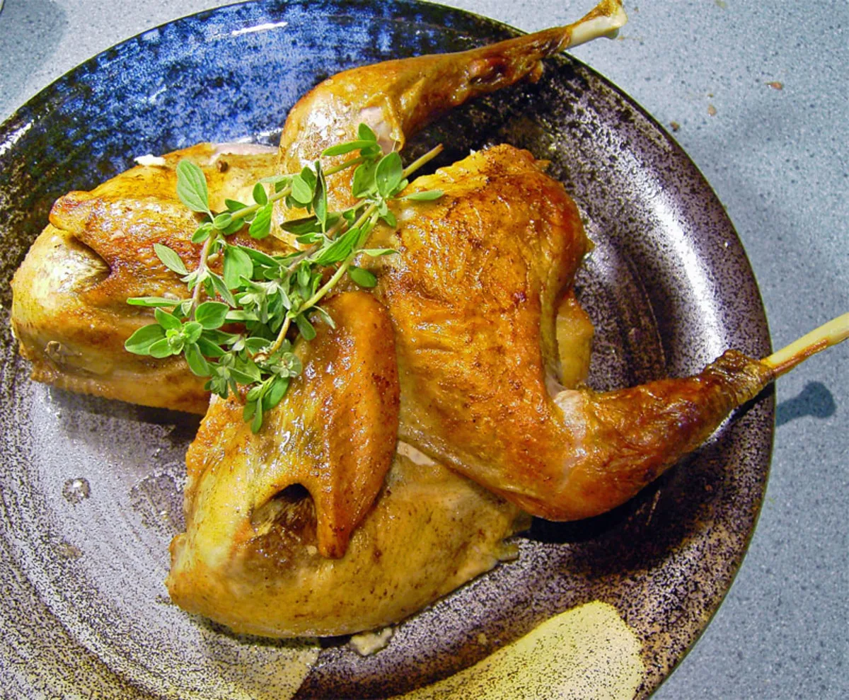 Roast Guinea Fowl with Brie