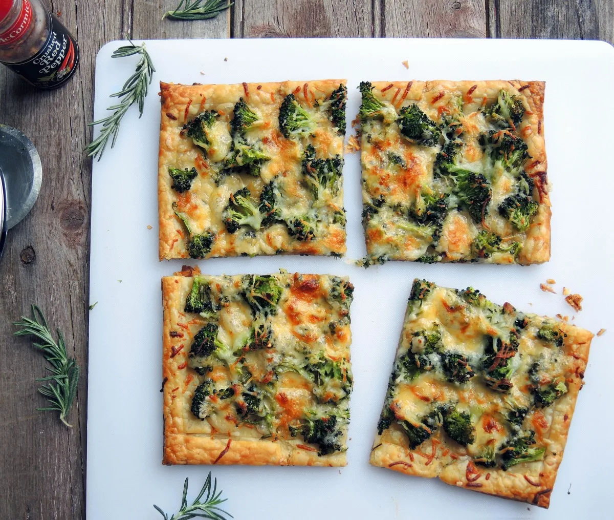 Roasted Broccoli & Rosemary Tart With Smoked Gouda