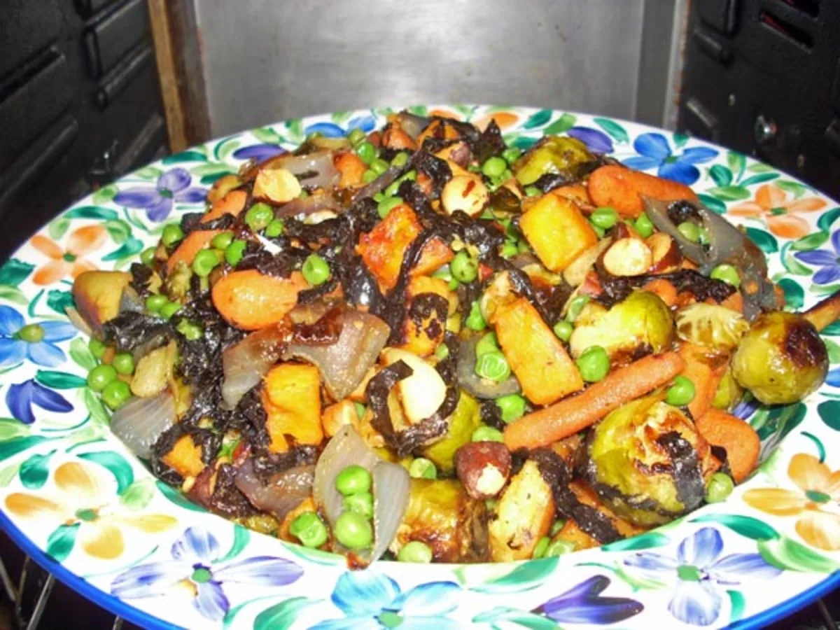 Roasted Brussels Sprouts Medley With Nori Strips