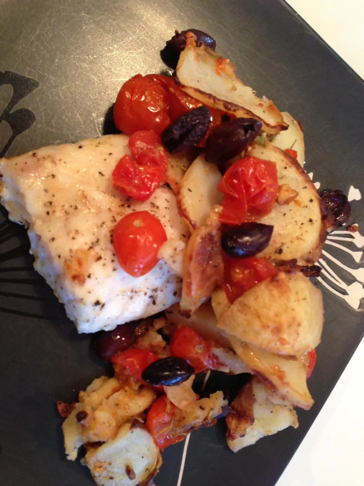 Roasted Cod With Potatoes and Olives
