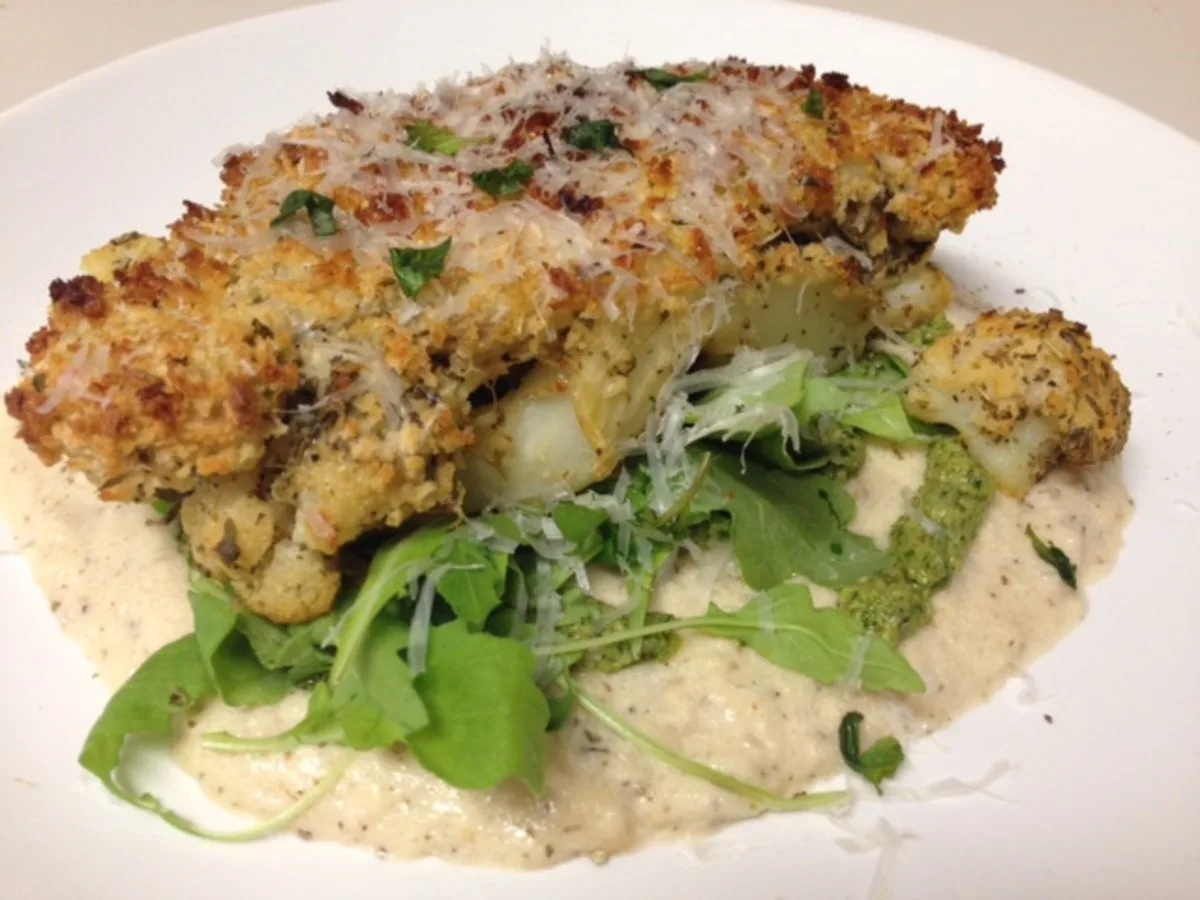 Roasted Parmesan Cauliflower Steaks #Ragu