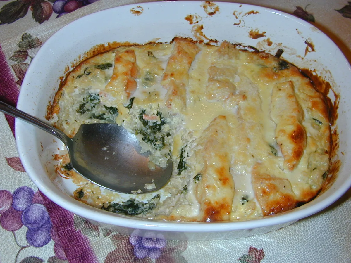 Salmon Spinach Bake
