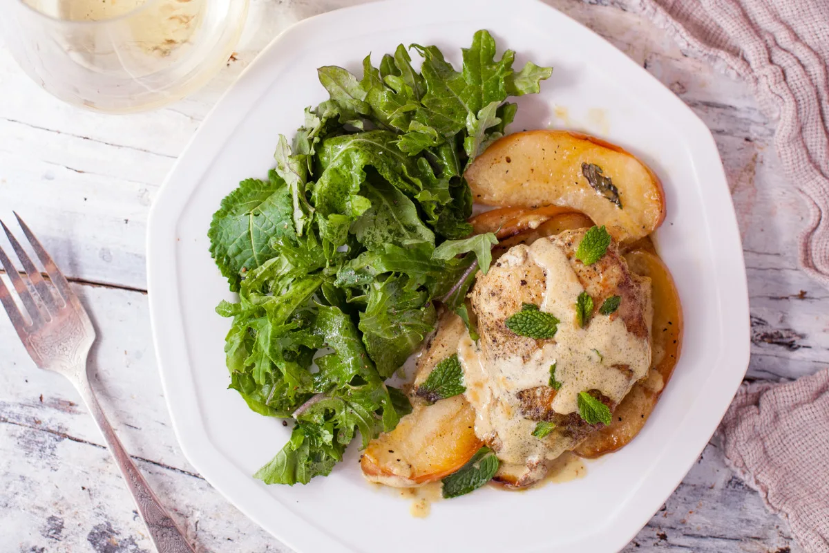 SAUTEED CHICKEN with CURRIED APPLES